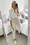 Cream Front Piping High Waist Women's Trousers Mg2425