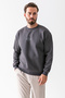 Men's Crew Neck John Borners Printed 3-Strand Sweatshirt Anthracite - 25K 5405-1