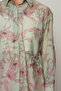 Women's Yandan Binding Detail Pink-Green Flowered Shirt - 3