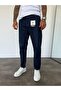 Dark Navy Blue Boyfriend Jean with White Stitching - 3