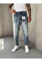 Blue Stone-Washed Boyfriend Jean