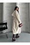 Double Breasted Collar Off White Trench Coat - 6