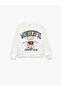 Teddy Bear Printed Ecru Girl's Sweatshirt 6Wkg10065Ak