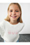 Three Thread Long Sleeve Crew Neck Bow Printed Sweatshirt