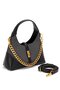 930409 Women's Gold Chain Accessory Handbag Black - 2