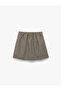 Bow Detailed Cotton A-Line Shorts Plaid Skirt - 2