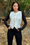 White Round Neck, Gold Button, Scuba Vest