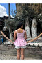 Pink Square Neck Balloon Sleeve Blouse - 3