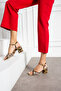 Furry Beige Leopard Patterned Thick Heeled Sandals – Stylish and Comfortable Women's Summer Shoes - 3