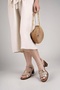 Castle Black 45204 Beige Genuine Leather Heeled Women's Sandals - 2