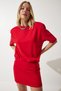 Padded Lycra Knitted Dress Lny0001 Red - 3
