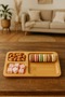 Original Bamboo Plate Snack Breakfast Fruit Presentation Plate Modern 3 Compartment Rectangular - 3