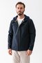 Men's Hooded Zippered Double Pocket Softshell Jacket Navy Blue - 25K 6044-1 - 3