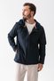 Men's Hooded Zippered Double Pocket Softshell Jacket Navy Blue - 25K 6044-1 - 2