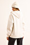 Women's White Hooded Zippered Oversize Hooded Sweatshirt Swt-19000718 - 7