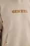 Men's Oversize Wide Cut Cotton Printed Beige Hooded Sweatshirt - 3