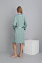 Striped Detail Midi Length Strappy Maternity and Postpartum Robe Nightdress Set - 3