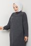 Women's Half Turtleneck Knitted Detailed Knitwear Tunic - 7