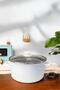 Crispy Frying Pan with Fryer 22 cm 3 Pieces White