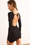 Women's Black Cuff Lace-Up Deep Back Low-Cut Mini Dress Elb-19002530 - 7