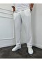 White Ribbed Baggy Trousers