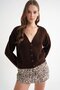 6943 Women's V-Neck Thessaloniki Cardigan Brown - 4