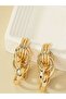 Stylish Gold Tone Geometric Stud Earrings - 3