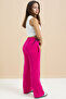 Fuchsia Bow Printed Wide Leg Girls' Hooded Sweatpants 23429 - 6