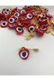 Evil Eye Beads with Heart Safety Pins, Evil Eye Beads for Mawlid, Dowry, Bundle 100 Pieces Red - 4