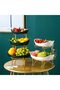 Fruit Bowl Basket for Kitchen Counter, Multifunctional Ceramic Serving Bowls with Metal Stand (Ceram - 7