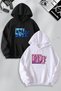 Dear Couple Combination Stitch and Angel Gym Printed Design Hooded Sweatshirt Set of 2