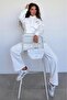 Ecru Hooded Printed Women's Tracksuit Set Mg2524 - 7
