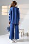 Round Neck Long Sleeve Plain Basic Sweater Elastic Waist Pipe Leg Pants Double Knitwear Set - 2