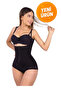 High Waist Underbust, Knee Upper Leg Waist Basen Recovery Laser Cut Skin Shorts Corset - 2