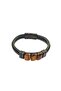 316L Stainless Steel Natural Stone Leather Men's Bracelet - 2