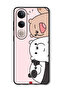 Case Compatible with Vivo V50 Lite Protection Shockproof Bumper Cover Three Friends Panda