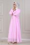 Pera Dress with Lace-Up Waist-Pink - 2