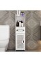 FFD Bathroom Corner Cabinet with Shelves & Doors Waterproof White Organizer for Small Spaces - 4