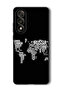 Case Compatible with OnePlus Nord 5 6.83 Inch Protection Shockproof Bumper Cover Written World Map