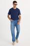 Men's Regular Fit 100% Cotton Baggy Blue Jean Denim Trousers with Side Pockets - 2