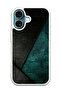 Protective Case Cover For APPLE IPHONE 16 Black Dark Green Pattern (White Bumper)