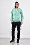 Men's Regular Fit Hooded Mint Green Sweatshirt - 3