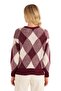 Women's Slim Fit Slim Fit Crew Neck Patterned Burgundy Sweater - 7