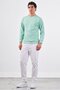 Men's Regular Fit Crew Neck Mint Green Sweatshirt - 3