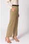 Women's Camel Belted Palazzo Fabric Trousers - 2527 - 2
