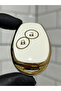 Renault Clio 3 Kangoo Symbol Compatible Cross Key 2 Button Nano Key Case White Gold - 3
