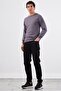 Men's Regular Fit Crew Neck Anthracite Sweatshirt - 2