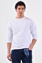Men's Regular Fit Crew Neck White Sweatshirt