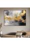 لوحة جدارية قماشية كانفس بتصميم فني تجريدي وتفاصيل رخامية، إطار أسود، 60×90 سم - 5