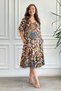 V-Neck Imported Woven Viscon Dress with Ruffled Hem and Side Pockets - 7